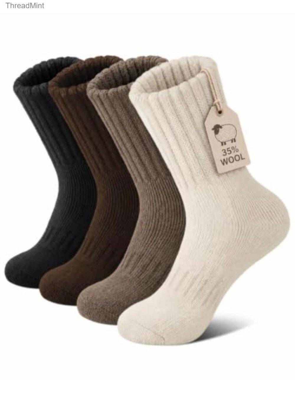 Wool Blend Thermal Boot Socks for Women 4 Pairs Winter Calf Socks